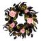 24" Cute & Creepy Black & Pink Flower Halloween Pre-Lit LED Wreath